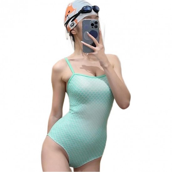New sexy conservative swimsuit for women Korean ins internet celebrity covering belly and slimming backless one-piece hot spring swimsuit