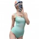 New sexy conservative swimsuit for women Korean ins internet celebrity covering belly and slimming backless one-piece hot spring swimsuit