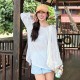 Large size long sleeve new fashion sports high waist boxer split swimsuit beach swimwear hot spring swimsuit