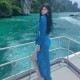 Slightly fat MM sexy hottie hollow island vacation knitted blouse bikini half length skirt new style for vacation