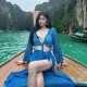 Slightly fat MM sexy hottie hollow island vacation knitted blouse bikini half length skirt new style for vacation