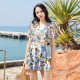 New one-piece skirt swimsuit for women covering belly, slimming and sexy, small breasts gathered for hot spring bathing suit