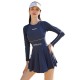 New long-sleeved one-piece skirt-style swimsuit for women covering belly, slimming and sexy, small breasts gathered, square-angle hot spring swimsuit
