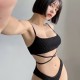 New in stock European and American solid color triangle bikini cross-border split swimsuit wholesale sexy women's swimwear bikini