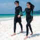 Fashionable swimsuit for couples, split long-sleeved trousers suit, color matching, conservative Japanese and Korean wetsuit, surfing beach