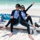 New wetsuit suit for men and women, covering belly, slimming, conservative color matching, long sleeves and trousers, surfing and snorkeling wholesale
