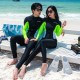 New men's and women's long-sleeved trousers wetsuits and swimsuits split fashionable color matching to cover the belly and look slimming conservative wholesale dropshipping
