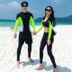 New men's and women's long-sleeved trousers wetsuits and swimsuits split fashionable color matching to cover the belly and look slimming conservative wholesale dropshipping