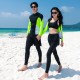 New men's and women's long-sleeved trousers wetsuits and swimsuits split fashionable color matching to cover the belly and look slimming conservative wholesale dropshipping