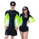 New men's and women's long-sleeved trousers wetsuits and swimsuits split fashionable color matching to cover the belly and look slimming conservative wholesale dropshipping