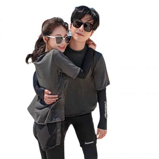 Korean wetsuit female couple long-sleeved jellyfish swimsuit split sunscreen trousers snorkeling suit slimming