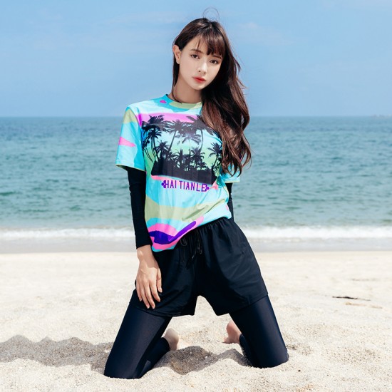 Korean diving suit women's long-sleeved jellyfish swimsuit split sunscreen slimming snorkeling suit swimsuit