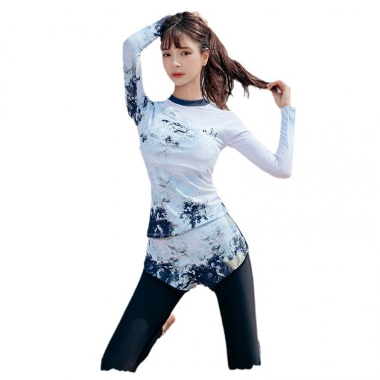 Hot spring swimsuit women's high-end split long-sleeved split sexy pure desire Korean ins style small breast swimsuit for women