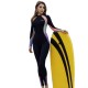 New professional sports one-piece women's swimsuit plus size long-sleeved trousers sun protection surfing diving jellyfish suit