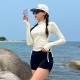 Sun protection long-sleeved high collar conservative zipper outer shirt tight and slim boxer briefs split swimsuit women's surfing wetsuit