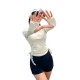Sun protection long-sleeved high collar conservative zipper outer shirt tight and slim boxer briefs split swimsuit women's surfing wetsuit