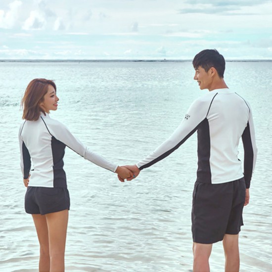New Korean fashion split wetsuit zipper couple men and women jellyfish swimsuit long-sleeved surfing