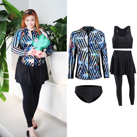 Plus size swimsuit for fat mm women, swimsuit covers belly, slimming, conservative sports new swimsuit, wetsuit, swimsuit