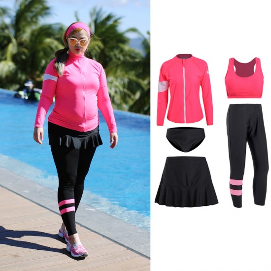 Swimsuit for women plus size fat mm split diving suit black sports sexy belly covering slimming hot spring swimsuit