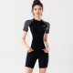 Large size half sleeve new fashion sports high waist boxer split swimsuit beach swimwear hot spring swimsuit