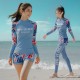 Swimsuit, feminine, slimming and belly-covering, Korean ins fairy style hot spring skirt one-piece conservative long-sleeved swimsuit