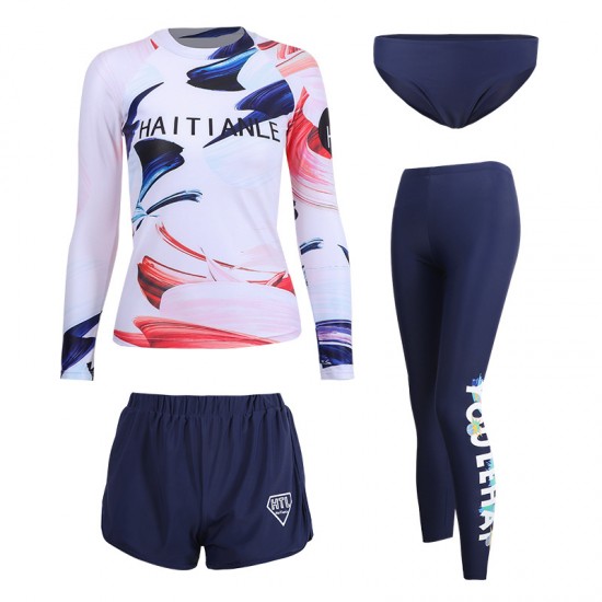 Wetsuit women's split long-sleeved swimsuit trousers sun protection slimming swimming suit snorkeling suit jellyfish new swimsuit