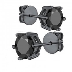 Cross-border hot selling sterling silver S925 moissanite black earrings electroplated black gold 1ct unisex D color VVS1