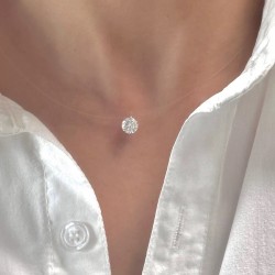 European and American moissanite high-end touching fish tears S925 sterling silver transparent fishing line necklace clavicle chain niche diamond