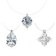 European and American moissanite high-end touching fish tears S925 sterling silver transparent fishing line necklace clavicle chain niche diamond