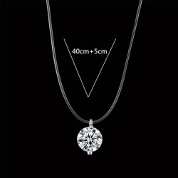 European and American moissanite high-end touching fish tears S925 sterling silver transparent fishing line necklace clavicle chain niche diamond
