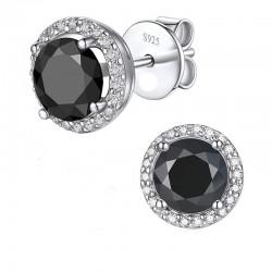 Black moissanite s925 sterling silver earrings for women moissanite snowflake heart-shaped six-claw earrings square four-claw six-claw