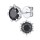 Four prong black moissanite stud earrings 