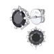 Black moissanite s925 sterling silver earrings for women moissanite snowflake heart-shaped six-claw earrings square four-claw six-claw