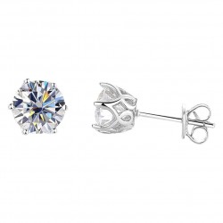 Four-claw moissanite earrings, 925 sterling silver ear piercing earrings, Korean high-end non-allergenic jewelry wholesale
