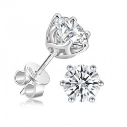 Four-claw moissanite earrings, 925 sterling silver ear piercing earrings, Korean high-end non-allergenic jewelry wholesale
