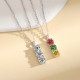Sterling silver S925 moissanite traffic light necklace 50 points D color diamond light luxury high-end heavy industry pendant trendy hip-hop batch