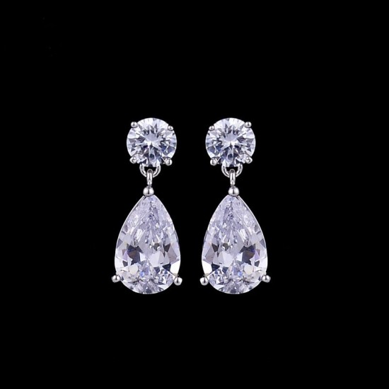 Cross-border hot selling European and American new classic water drop moissanite earrings casual earrings ins fashion earrings manufacturer