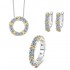 Moissanite set cross-border sterling silver S925 ring earrings necklace color separation electroplating heavy industry hot selling European and American diamonds