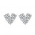 Sterling Silver S925 Moissanite Three Diamond Earrings Double Click Love Earrings Simple, Small, Exquisite and Versatile Live Broadcast Hot Selling
