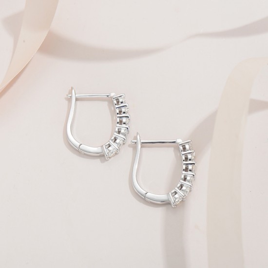Sterling silver S925 moissanite ear hook small diamond earrings light luxury niche design high-end sense 2023 new hot style