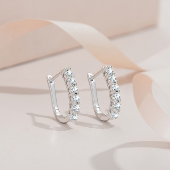 Sterling silver S925 moissanite ear hook small diamond earrings light luxury niche design high-end sense 2023 new hot style