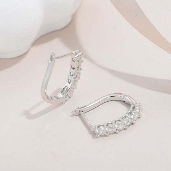 Sterling silver S925 moissanite ear hook small diamond earrings light luxury niche design high-end sense 2023 new hot style