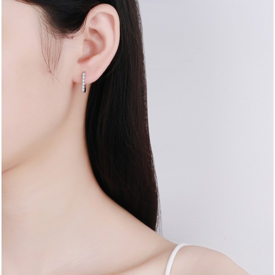 Sterling silver S925 moissanite ear hook small diamond earrings light luxury niche design high-end sense 2023 new hot style