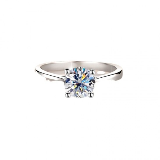 Sterling silver S925 moissanite Zhoujia four-claw classic style 3 carat cross-border best-selling European and American simple GRA diamond ring