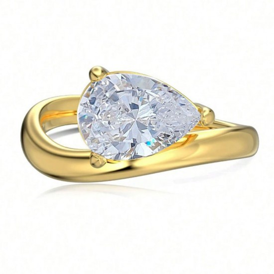 European and American new s925 sterling silver moissanite diamond ring for women, inlaid with pear-shaped ice flower cut diamond, fashionable and beautiful ring