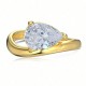 European and American new s925 sterling silver moissanite diamond ring for women, inlaid with pear-shaped ice flower cut diamond, fashionable and beautiful ring