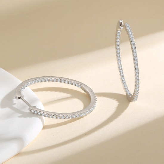 Sterling silver S925 moissanite earrings cross-border European and American best-selling exaggerated style high-end rich woman exclusive small diamond earrings