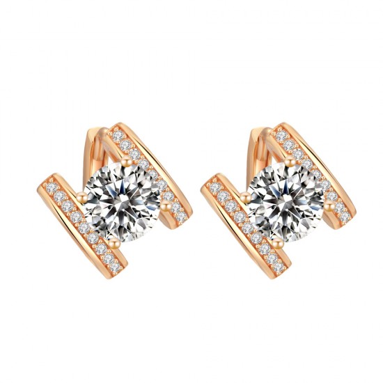 Sterling silver S925 moissanite earrings, high-end letter H, big brand elements, light luxury style, diamond-encrusted champagne gold, non-fading