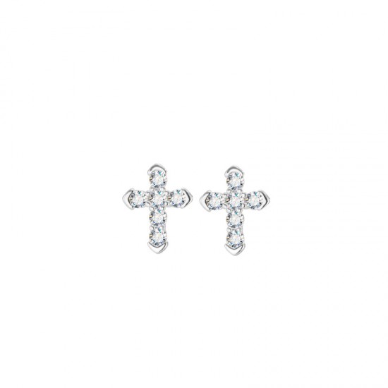 Sterling silver S925 moissanite cross earrings, cross-border hot-selling, universal for men and women, niche, luxury and high-end.