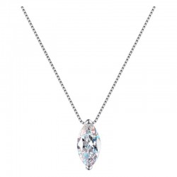 Sterling silver S925 marquise moissanite necklace women's rhombus pendant light luxury temperament box chain European and American cross-border hot selling